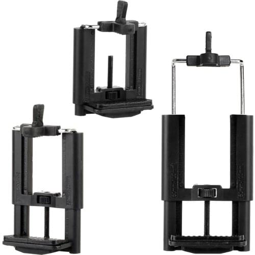 Universal 2 in 1 Clip Holder Tablet Cell Phone Adjustable Bracket Rack 1/4" Holes Tripod Mount Clamp 58-185mm Mobilephone Stand