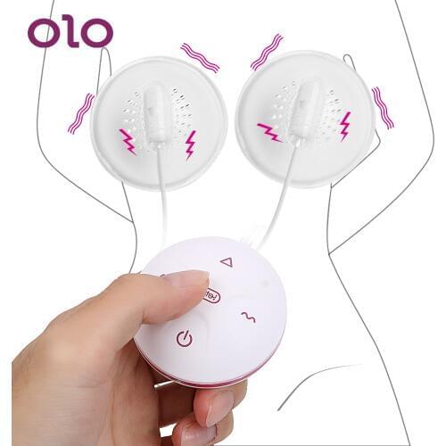 OLO Nipple Vibrator Vibrating Breast Stimulator Massager Pump Nipple Sucker Pump Cups 10 Modes Lick Tongue Sex Toys for Woman
