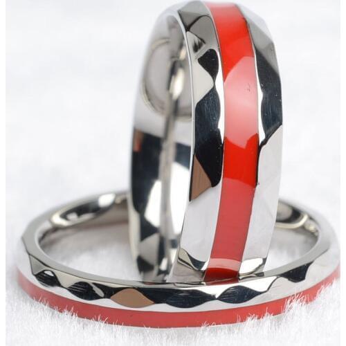 316L Stainless Steel Finger Rings men wedding band jewelry blue 4mm Womans titanium steel rings for lover RED Stainless ring