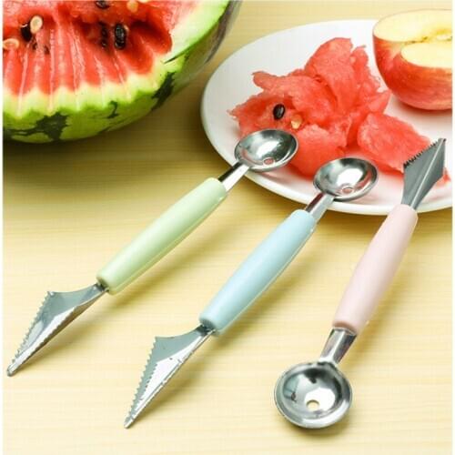 1PCS Creative Fruit Digging Spoon Tool Stainless Steel Carving Gadge Knife Practical Kitchen Supplies Random Color