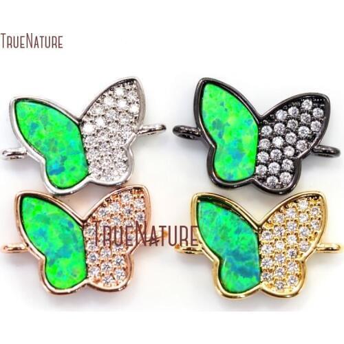 10Pcs Pave Gold Color, Sliver, Rose Gold, Gun Black Butterfly Double Bail Pendant Copper Connector Clearance 15x9mm PC14168