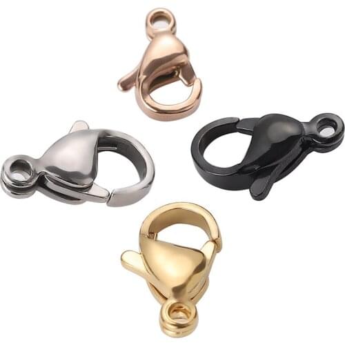 100%Stainless Steel Lobster Clasp Gold Bracelet Connecting Buckle Necklace Tail Clasp Diy Jewelry Accessories Lobster Clasp