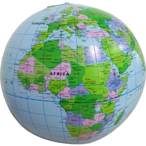 30cm Inflatable Globe World Earth Ocean Map Ball Geography Learning Educational Beach Ball Kids Geography Educational Supplies