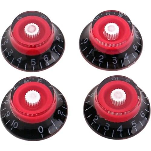4Pcs Guitar Knobs Electric Guitar Bass Top Hat Knobs Speed Volume Tone AMP Effect Pedal Control Knobs