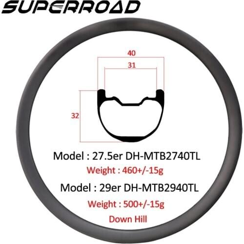 Promotions Price 40mm Wide 32mm Deep Carbon DH Mountain 27.5er Bike rims 28H