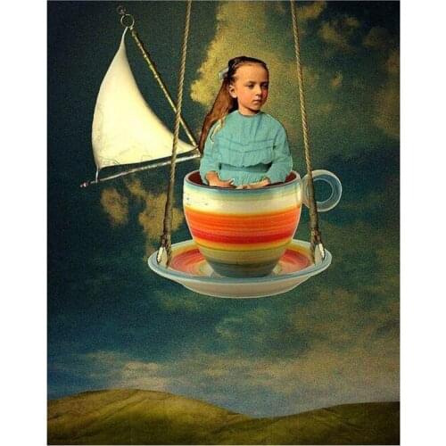 5D DIY Full Round Diamond Painting Catrin Welz-Stein "Storm In A Teacup"Cross Stitch 3D Embroidery Mosaic Home Decor Art Y1575