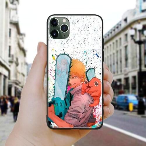 Chainsaw Man anime Denji cute art Silicone Glass Phone Case Cover Shell For iPhone SE 6 6s 7 8 Plus X XR XS 11 12 Mini Pro Max
