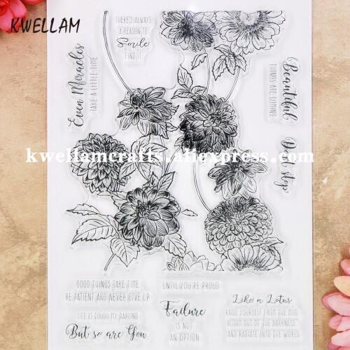 Flowers Beautiful Things Are Coming Scrapbook photo cards rubber stamp clear stamp transparent stamp 9060509