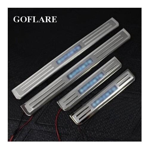 For KIA Sorento XM 2009-2014 car styling led door sill scuff plate cover accessories illuminated welcome petal portector trim