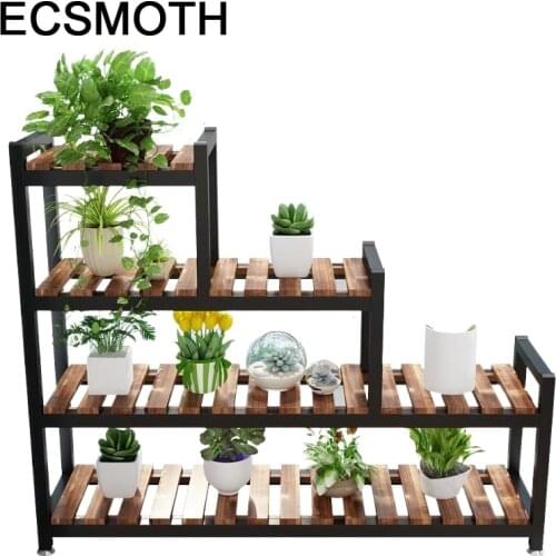Decorativa Madera Indoor Plant Estanteria Para Plantas Pot Balcony Shelf Dekoration Stojak Na Kwiaty Outdoor Flower Stand