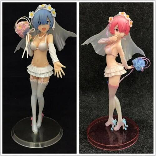 Anime Re:Life in a different world from zero Rem Ram Wedding Dress Figure Model Toy No Box