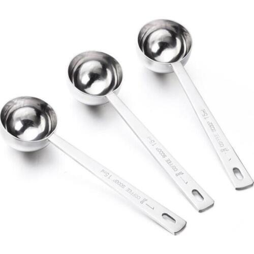 15ML/30ML Measuring Spoon Gold Plated Stainless Steel Coffee Tea Scoops Rose Gold Salt Sugar Measure Scoop Kitchen Tools