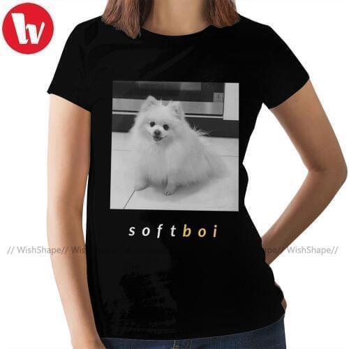 Pomeranian T-Shirt The Soft Boi Special T Shirt Silver Simple Women tshirt Oversized Cotton Ladies Tee Shirt
