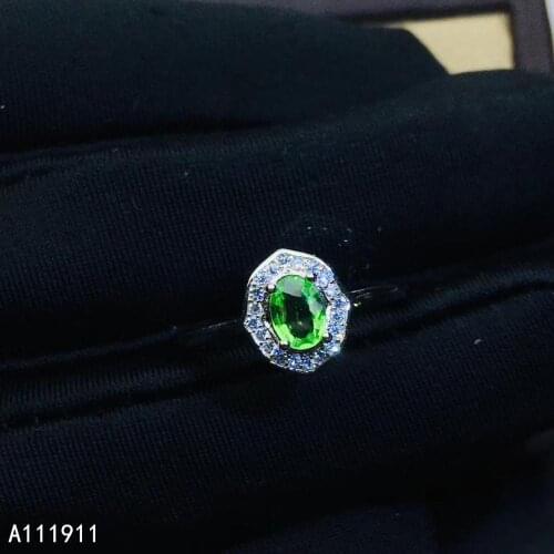 KJJEAXCMY fine jewelry 925 sterling silver inlaid Natural Tsavorite ring fashion female support detection exquisite