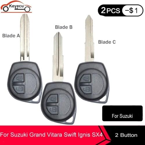 KEYECU For Suzuki Igins Alto SX4 Vauxhall Agila 2005 2006 2008 2009 2010 Remote Car Key Fob Shell HU133R TOY43 Blade Button Pad