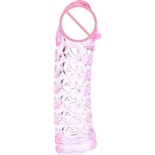 Reusable Condom Penis Sleeve Delay Ejaculation Penis Extender Cock Ring Penis Ring Silicone Sex toys for Men Male