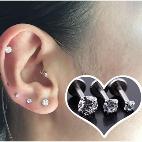 Fashion zircon earrings stainless steel earrings earrings suitable for womens birthday gifts jewelry accessories