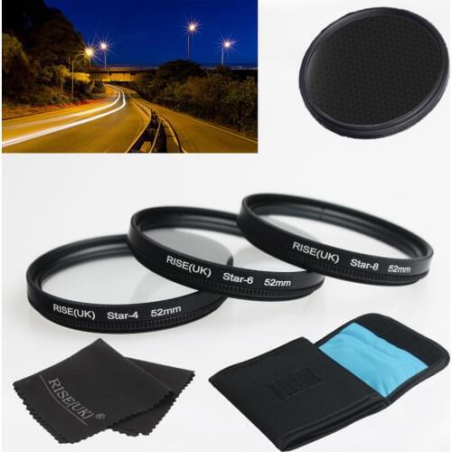 New arrive 52MM 4 6 8 Point Star Filter Kit for Canon EF 18-55mm 50mm 85mm Camera Lens