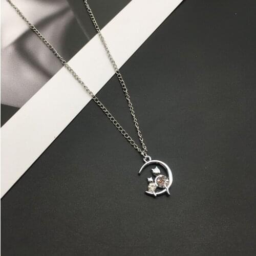 OMY Crystal Cat Pendant Necklace of Women Girls 2020 New Wholesale Charm Animal Cat Choker Necklace Fashion Jewelry