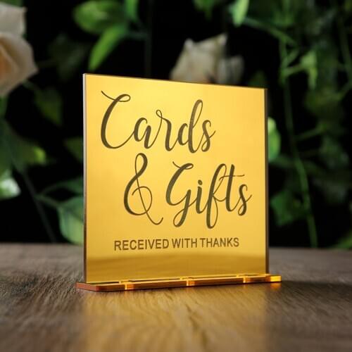 Cards and Gifts Acrylic Sign & Wedding Guestbook Acrylic Sign - Gift Table Sign Pair for Weddings, Parties and Events