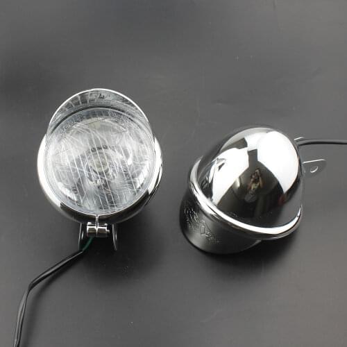 Pair Chrome Motorcycle Visor Passing Fog Headlight For Suzuki Kawasaki Yamaha