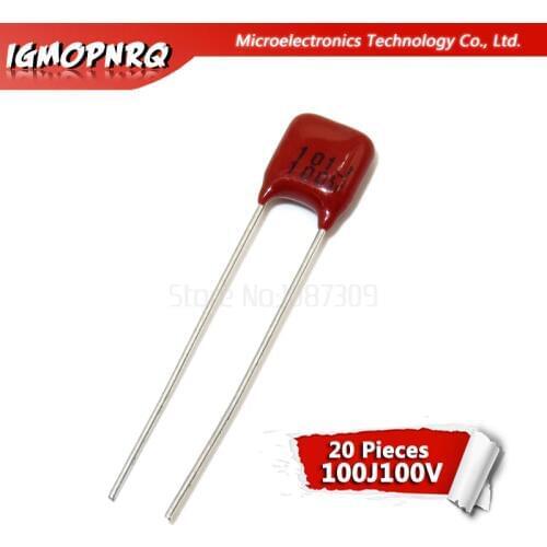 20PCS 100V101J 100V 100PF 100P 100V 101 63V101J Pitch 5MM igmopnrq CBB Polypropylene film capacitor new