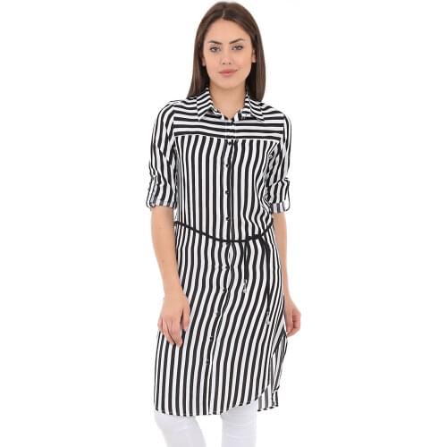 Striped Arched Tunik 2021 Summer Spring Muslim Clothing Women 'S Scarves Islamic Hijab For Muslim Women Tunik