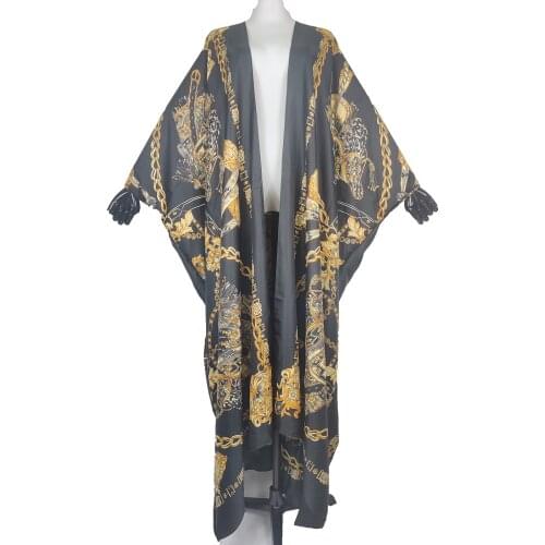 Casual European Popular Open Front Plus Size Bohemian Summer Swimwear For Women Traditional Japanese Holiday Outfit Kimono