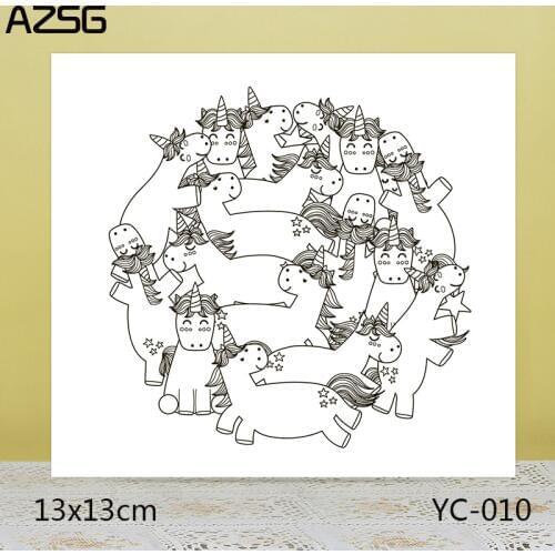 ZhuoAng Rainbow horse Clear Stamps For DIY Scrapbooking/Card Making Decorative Silicon Stamp Crafts