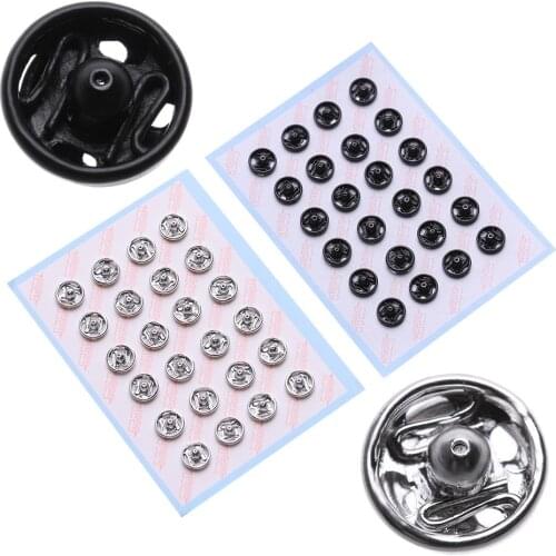 24Pcs Mini Buttons Buckles for DIY Doll Clothes 6mm Tiny Metal Buckle Invisible Snap for 1/6 Doll Clothing Sewing Accessories
