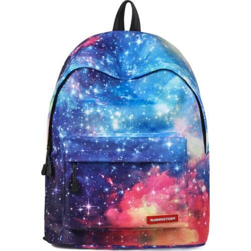 Star Universe Space Printing Backpack for Teenager Girl Boy 14inch Laptop Backpack Starry Sky Rucksack Fashion Women School Bag