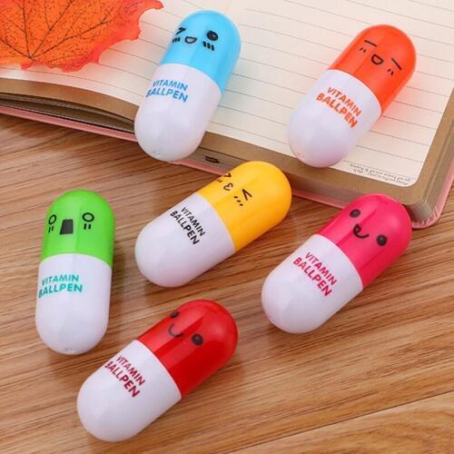 12pcs Cute Cartoon Capsule Ballpoint Pen Creative Kawaii Pills Ballpoint Pen For DIY Scrapbooking Photo Card Decoration