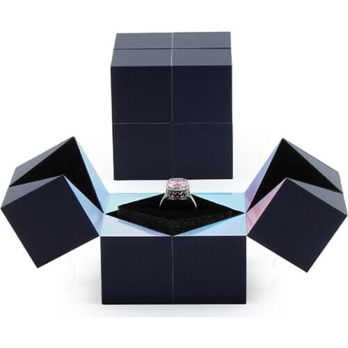 Wedding Cube Ring Box Jewelry Storage Box Organizer Ring Wedding Gift Box Valentines Day Earrings Storage Box