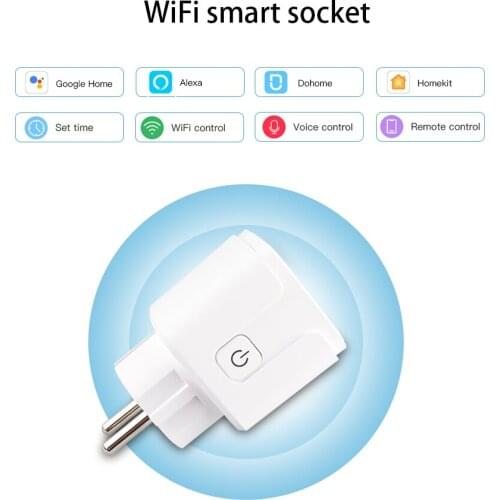 Tuya WiFi Smart Plug HomeKit 16A Adapter Wireless Remote Voice Control DoHome Power Monitor Timer Socket for Google Home Alexa