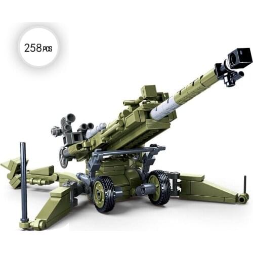 World War II Military Series WW2 Army M777 Light Artillery MOC Accessories Model Building Blocks Bricks Toys Gifts