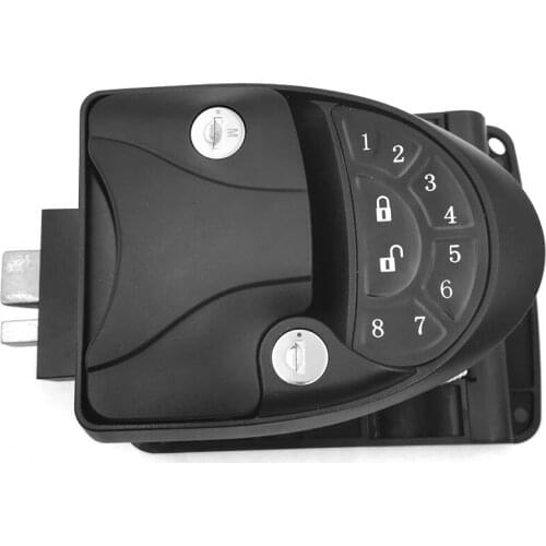 RV Keyless Entry Handle Door Lock with Integrated Keypad + Fob + 2 Keys RV 5th Wheel Travel Trailer Camper Accessories