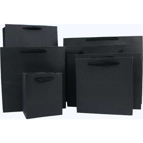 10pcs / Black card paper bag gift shopping bag holiday party birthday gift paper bag