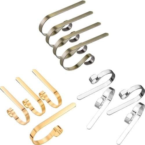 4Pcs Christmas Stocking Holders for Mantle Clip Fireplace Hooks Hanger Stocking Scrolls for Party Christmas Decoration Supplies