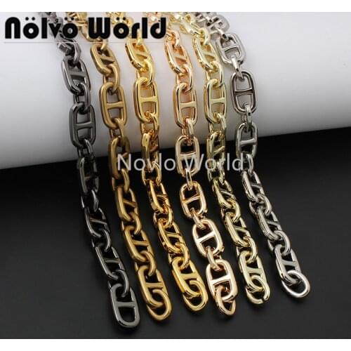 5-15pcs 6 colors 50cm dull gold 22*13mm alloy material chain for 2021 new design woman handbag purse chain strap