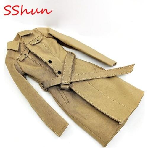 ACPLAY ATX049 1/6 Scale Ladies Long Trench Coat Set A Beige Long Trench Coat For 12 '' Action Figure Body DIY Accessories
