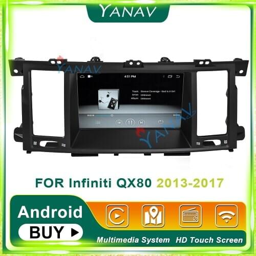 Android car video touch screen player for-Infiniti QX80 2013-2017 Tesla Style car stereo multimedia GPS navigation radio player