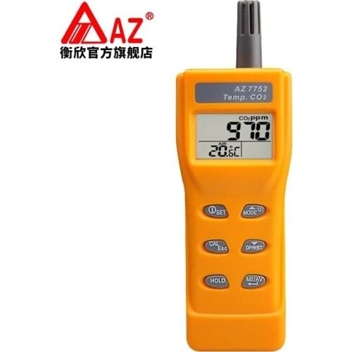 AZ7752 carbon dioxide gas concentration detector Handheld Carbon Dioxide Detector Meter (including temperature) CO2 Meter 1 orde