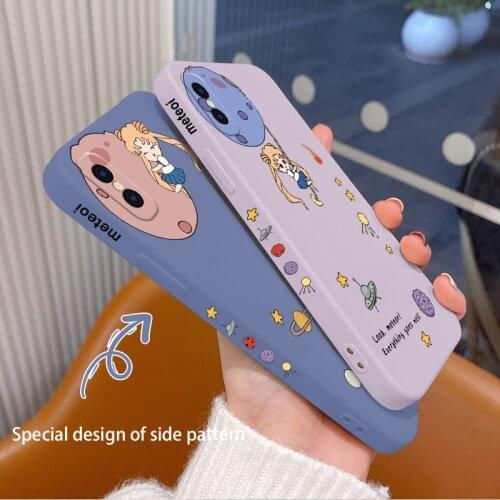 Planet Beautiful Girl Phone Case For iPhone X XS XR XSMAX Liquid Silicone Cover