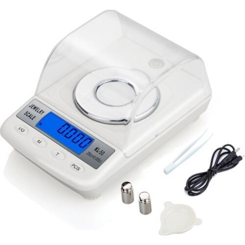100g/50g 0.001g LCD Digital Jewelry Scales Precision Diamond Laboratory Weight Balance Medicinal Electronic Scale with USB cable