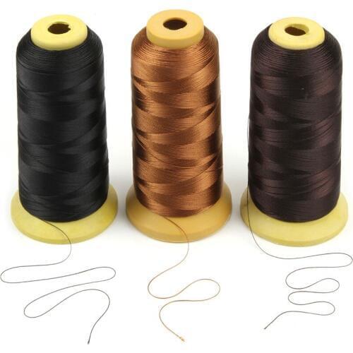 Hair Sewing Needles And Thread For Making Wigs 12pcs Sewing Needles With 1 Roll 1500 Meters Threads For Weaving Total 13pcs/lot