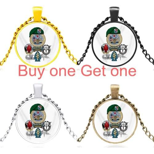 Classic Special Forces Airborne Icon Glass Cabochon Unique Pendant Necklace Men Women Jewelry Accessories Gifts