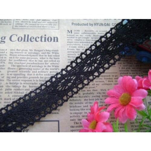 Beautiful 2.5cm Black Color 100% Cotton Emboridery Laces, Garments DIY Sewing Accessories, Home Supplies CR-563