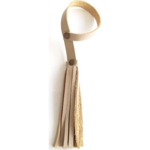 Real Leather Kıvrak Tassel Cream