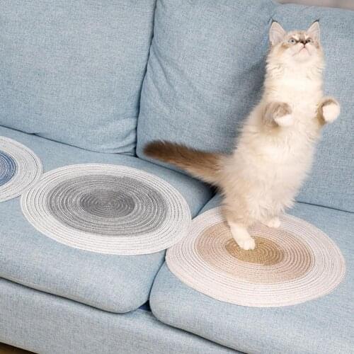 Summer Pet Cat Scratching Pet Mat Hand-woven Scratch-Resistant Cotton Line Cat Grinding Claw Mat Pet Products