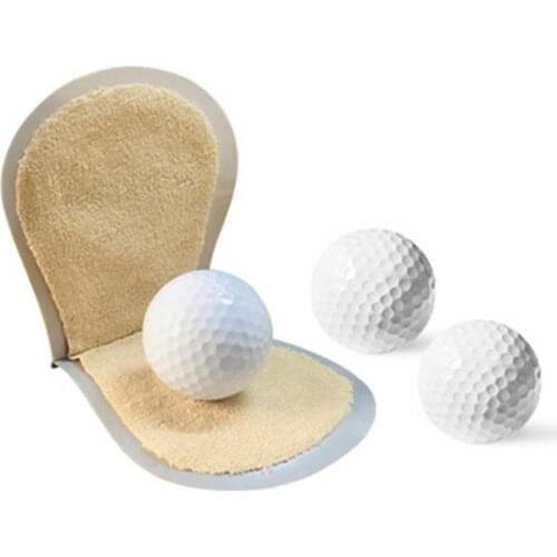 Mini Golf Ball Washer Cleaner Pouch Bag Clip Hook Belt Valuables Balls PU Leather Compact Portable Wiper for Cleaning Golf Ball